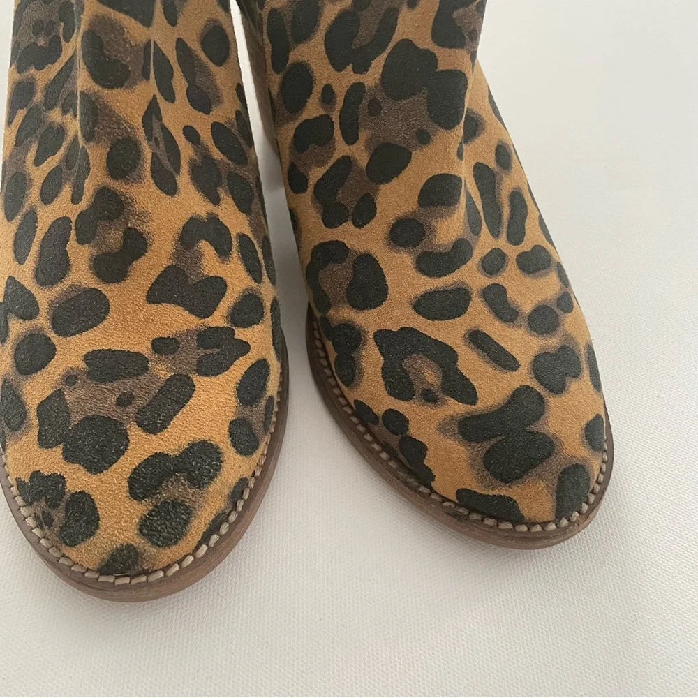Blondo De Na Leopard Print Waterproof Leather Ankle Booties Heel Women’s 6.5 - Picture 7 of 9